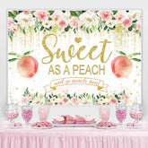 Lofaris Floral And Glitter Sweet Peach Baby Shower Backdrop